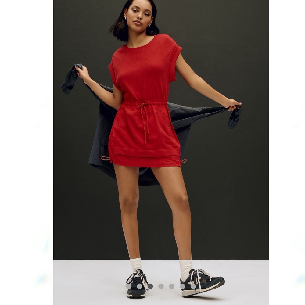 Daily Practice Red Dolman Sleeve Mini Dress